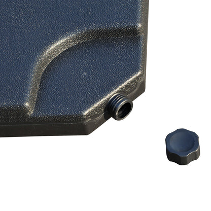 Umbrella Stand 4-piece Umbrella Weight with Handle, Umbrella Stand for Cantilever Umbrella, Ground Cross Fillable with Sand/Water 50x50cm Black