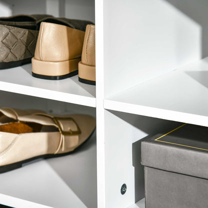 Coat Rack Coat Stand with Mirror Shoe Rack 4 Hooks Wood 80x40x170cm White