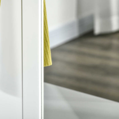 Coat Rack Coat Stand with Mirror Shoe Rack 4 Hooks Wood 80x40x170cm White