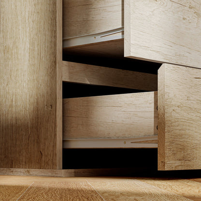 4-Drawer Dresser Bedroom Storage Cabinet Modern Style with Soft-Close Mechanism, for Bedroom, Living Room - 60 x 40 x 80 cm, Natural Wood