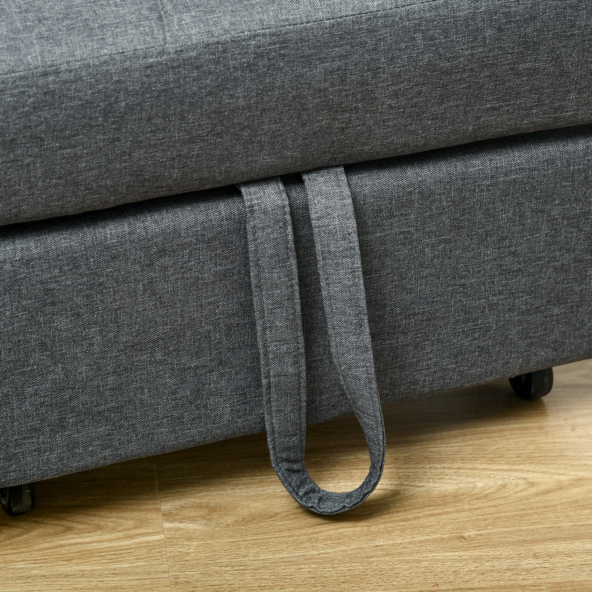 3-in-1 Convertible Single Armchair — Recliner, Ottoman & Single Sofa Bed, Adjustable Back, Padded Seat and Pillow, Gray