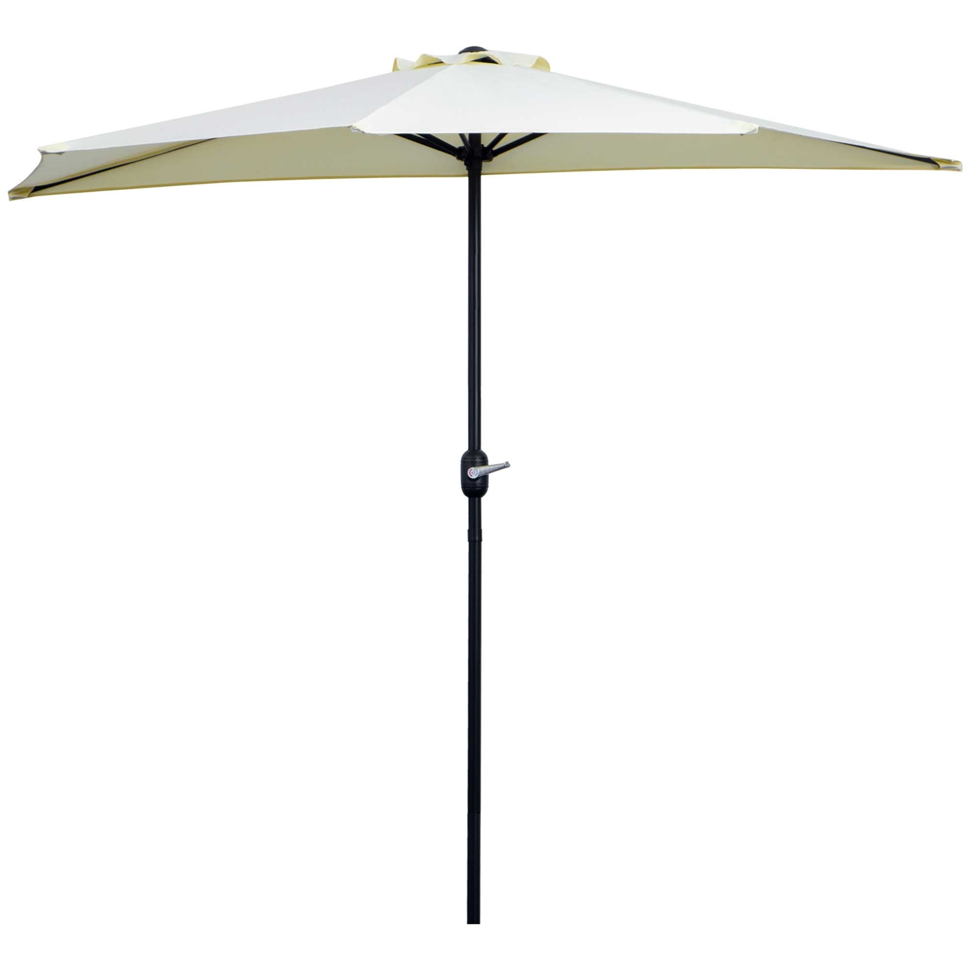 Half Umbrella Ø 2.6 m, Balcony Umbrella 5 Steel Polyester Beige