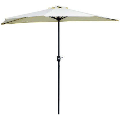 Half Umbrella Ø 2.6 m, Balcony Umbrella 5 Steel Polyester Beige