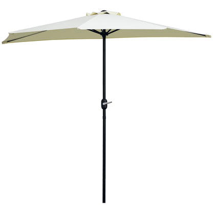 Half Umbrella Ø 2.6 m, Balcony Umbrella 5 Steel Polyester Beige
