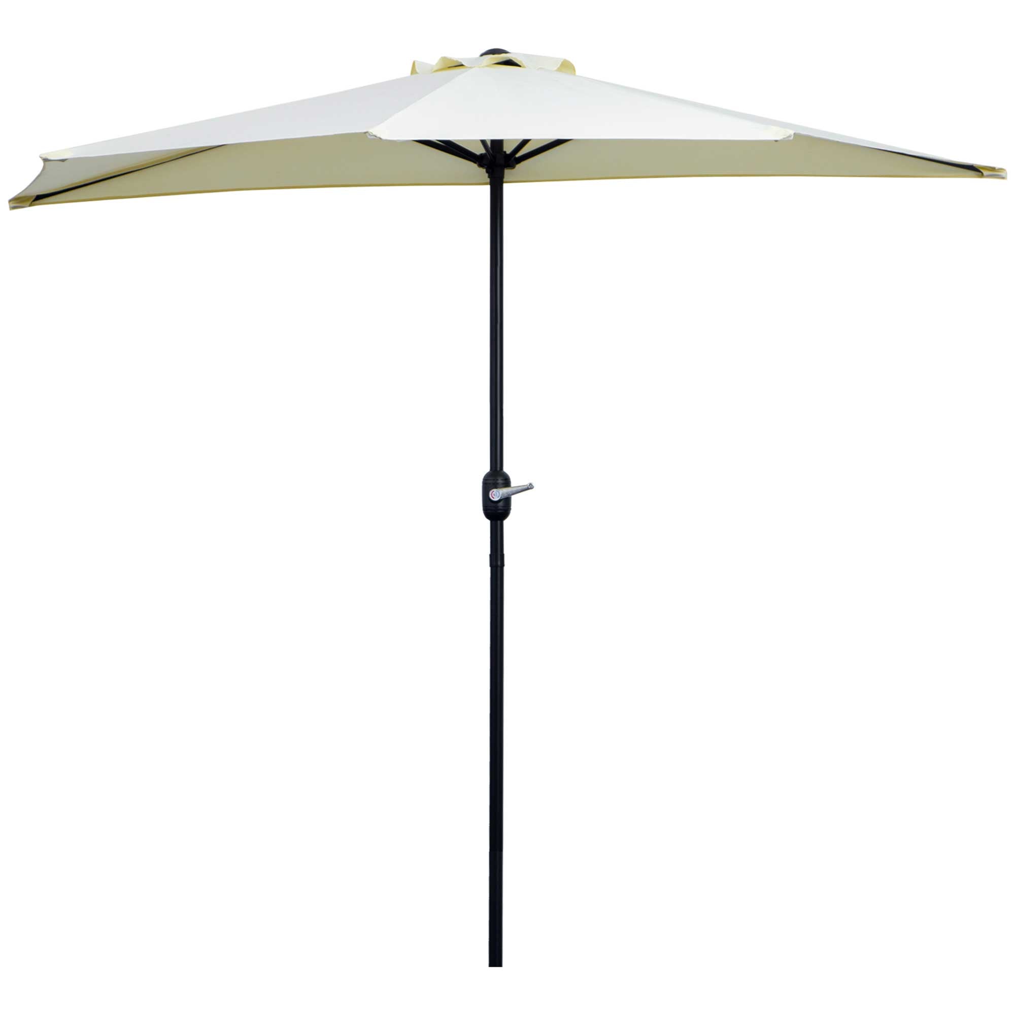 Half Umbrella Ø 2.6 m, Balcony Umbrella 5 Steel Polyester Beige