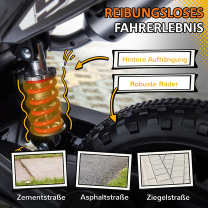 Electric Kids Motorcycle Aprilia Electric Bike with USB, Training Wheels, Music, Headlights, Children 6 km/h Electric Bike with 2 Training Wheels for Kids 3-8 Years Yellow