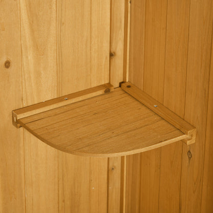 Wooden Garden Shed, Weatherproof Tool Shed 77x54.2x179cm, Shed with Door, Gable Roof, Cabinet with Shelves, Tool Cabinet Garden Shed for Garden, Terrace, Yellow+Green