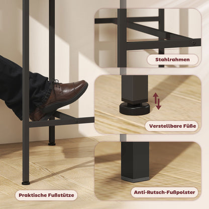 Bar Table Set Bar Table with Bar Stool Set Dining Table with 2 Chairs with Non-Slip Foot Pads Kitchen Table for Dining Room, Kitchen, Natural Wood