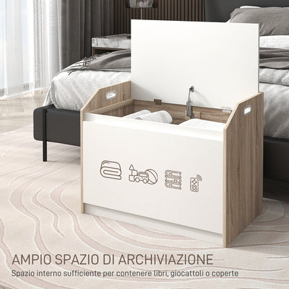 Modern Wooden Storage Bench with Backrest, Entryway and Bedroom Bench with Storage, 62.4x40x51.5cm