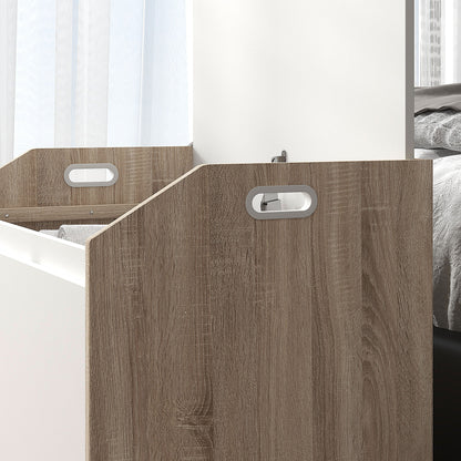 Modern Wooden Storage Bench with Backrest, Entryway and Bedroom Bench with Storage, 62.4x40x51.5cm