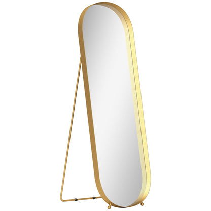 Full-Length Mirror 160 x 50 cm Arched Floor Mirror with Metal Frame and Shatterproof Glass, Standing Mirror, Leaning Mirror for Living Room, Bedroom, Hallway, Gold