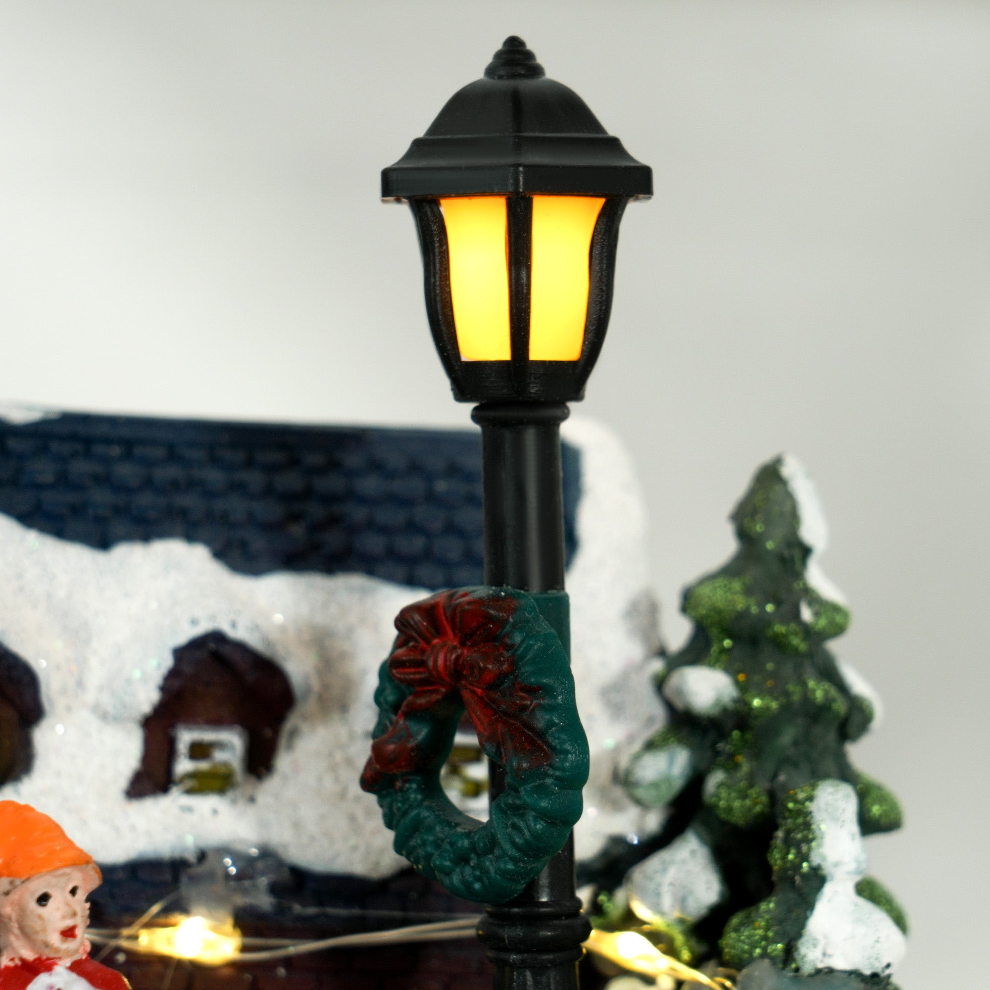 LED Lighted Christmas Village Scene with Rotating Choir Music for Christmas Decor in Living Room Bedroom Multicolor