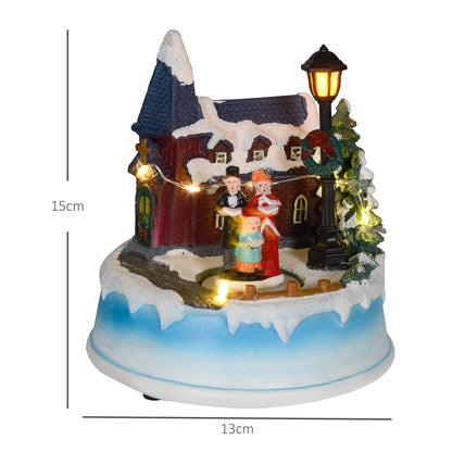 LED Lighted Christmas Village Scene with Rotating Choir Music for Christmas Decor in Living Room Bedroom Multicolor