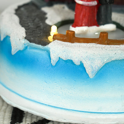 LED Lighted Christmas Village Scene with Rotating Choir Music for Christmas Decor in Living Room Bedroom Multicolor