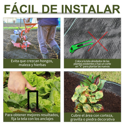 Weed Control Fabric 2x50 m Weed Barrier Fabric Weed Control Geotextile Mesh against Weeds and Weeds 100 g/m² for Garden Terrace Patio Black