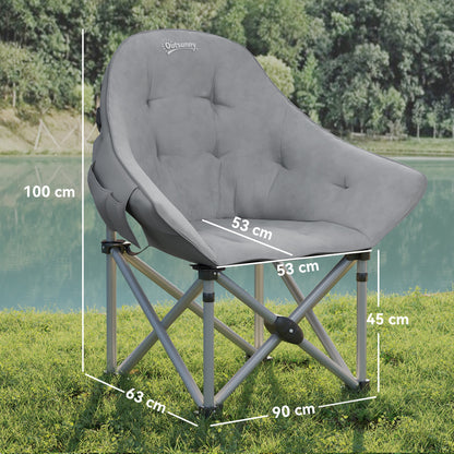 Folding Chair Foldable Camping Chair with Side Pocket Carry Bag Padded Outdoor Folding Chair up to 120kg Load Capacity Sturdy Lightweight Fishing Chair Garden Chair for Garden Camping Beach