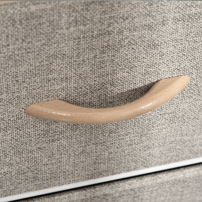 Chest of drawers with 3 removable fabric drawers, 2 shelves, and 1 large tabletop - 80 x 29 x 71 cm - beige