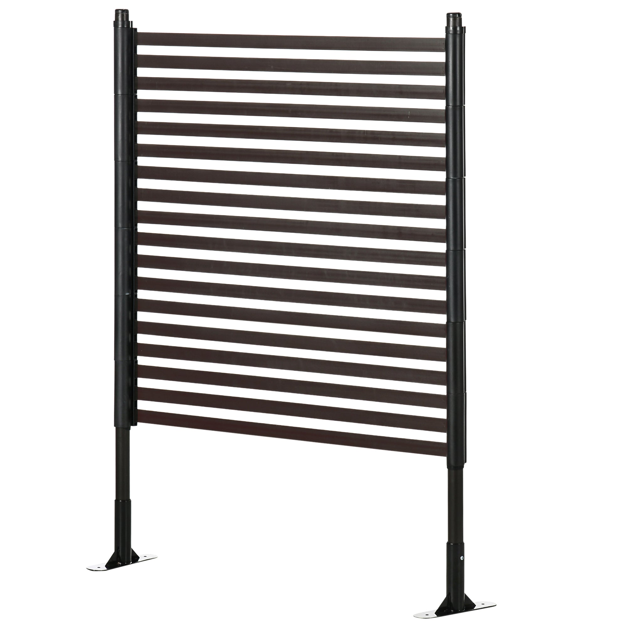 Modular Metal Garden Privacy Panel with Feet or Ground Stakes — 36.6 x 8.7 x 48.8 in (93 x 22 x 124 cm)
