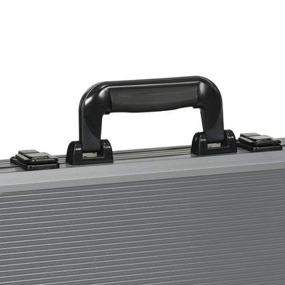 SPORTNOW Poker Set, Poker Complete Set with 400 Chips, 11.5 Grams, 2 Decks of Cards, 5 Dice, Inner Compartments, Dealer Button, Game Mat, Aluminum Case