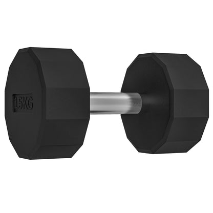 SPORTNOW Short Dumbbell Total 15 Kg - muscle training & weightlifting - non-slip handle, fitness, home sports, black
