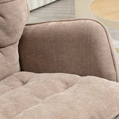 Rocking Chair Rocker Armchair, Nursing Chair with Chenille Look, Rocking Chair up to 120 kg Weight Capacity for Bedroom, Living Room, Brown