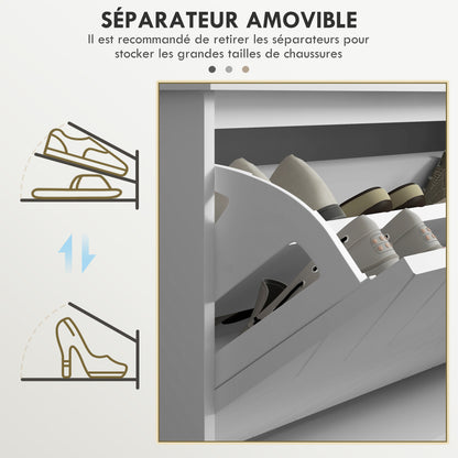 Shoe Bench Shoe Storage, Entryway Furniture with Folding Drawer, Seat Cushion and Adjustable Shelf, for Hallway, Entry, Bedroom, 100 x 26 x 44.5 cm, White