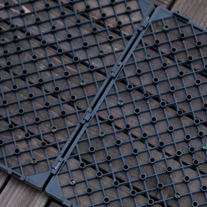 Outdoor Wooden Garden Tiles, Set of 27 Pieces, 2.5m², Interlocking Assembly, 30x30cm, Black