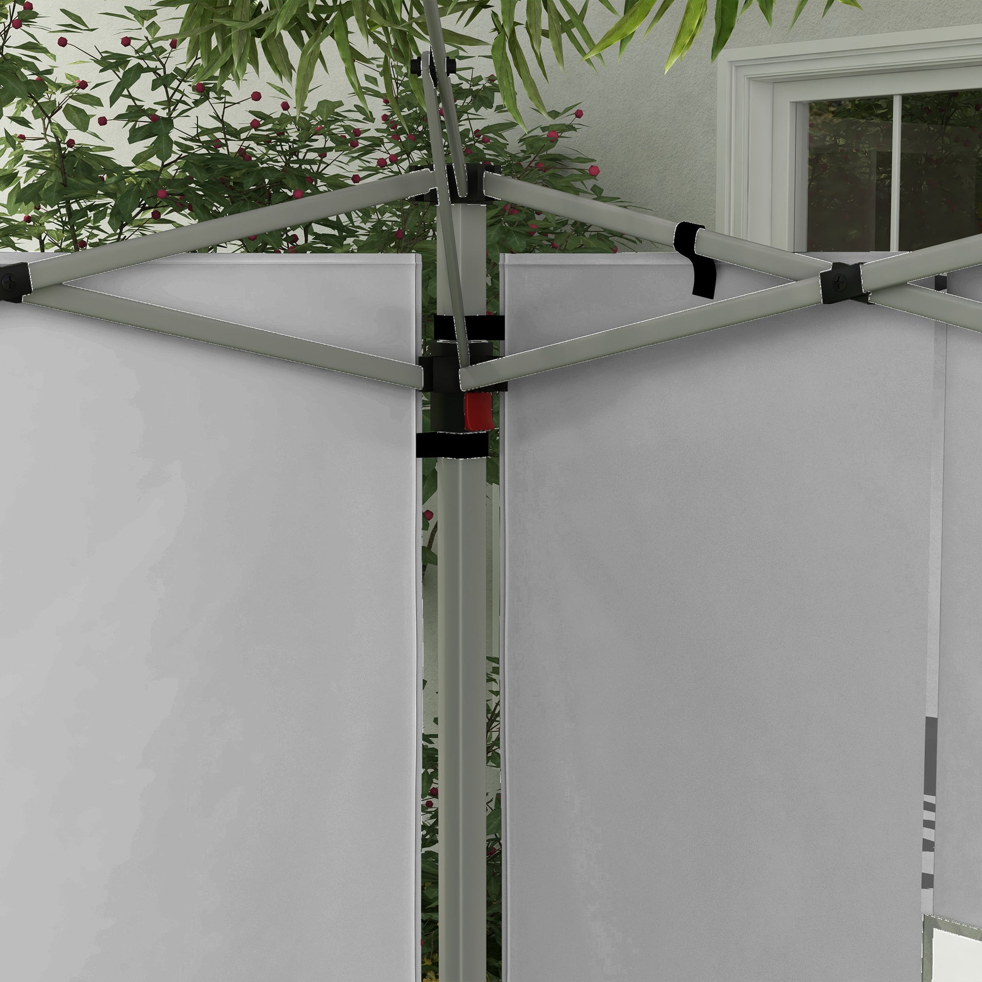 Set of 2 side walls for 3 x 3 m or 3 x 4 m gazebo, panel for pavilion, with window, in Oxford fabric, 295 x 195 cm, light gray