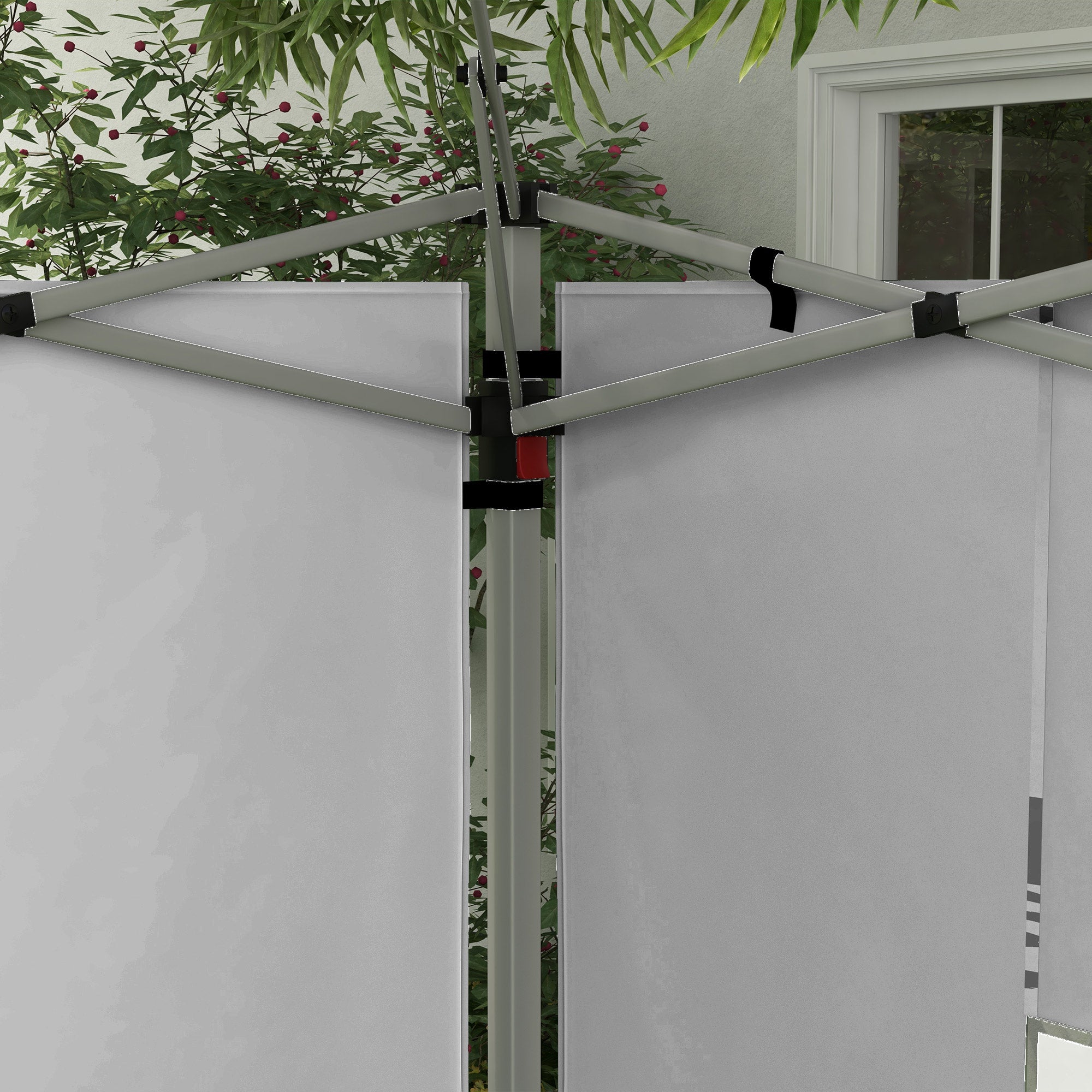 Set of 2 side walls for 3 x 3 m or 3 x 4 m gazebo, panel for pavilion, with window, in Oxford fabric, 295 x 195 cm, light gray