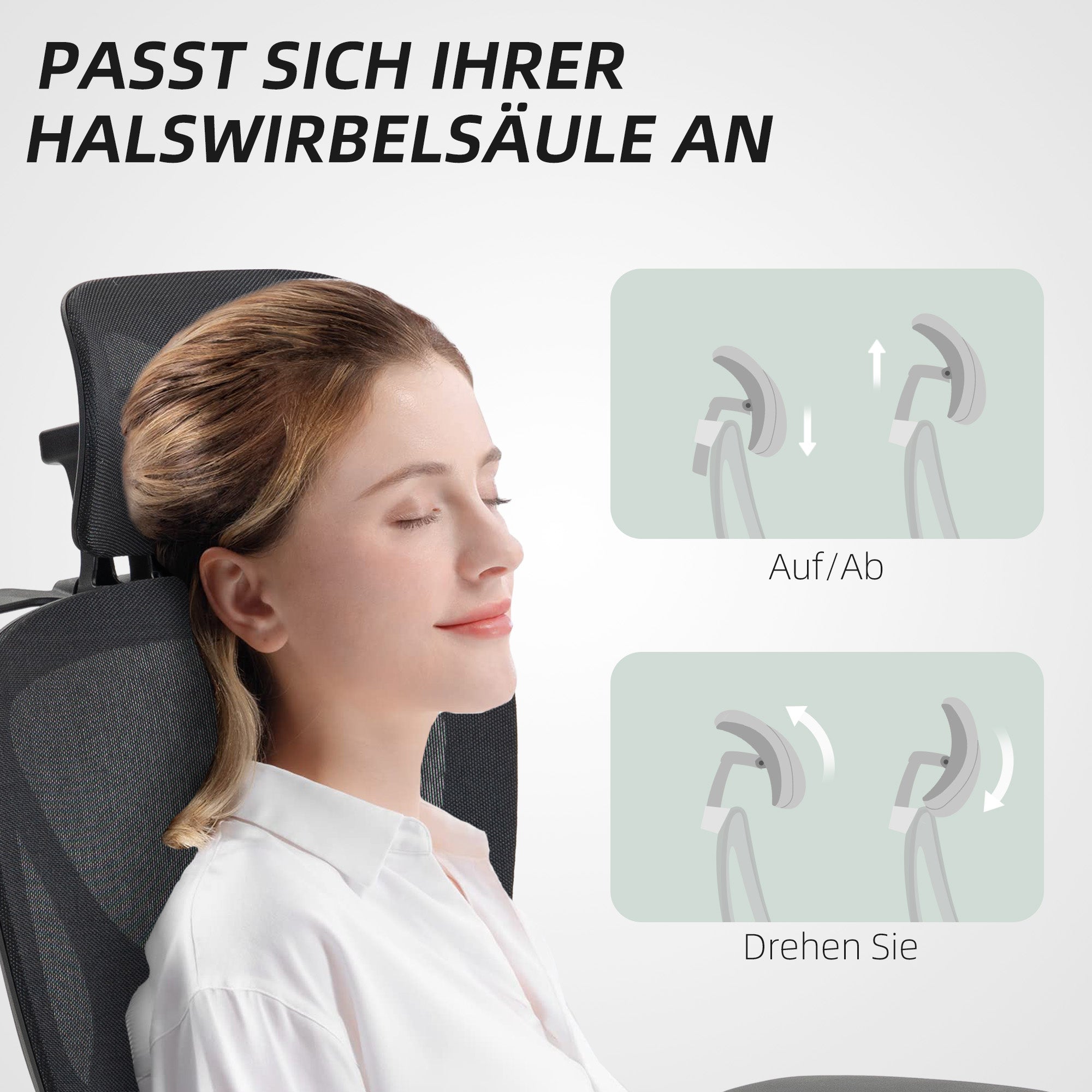 Office Chair Ergonomic Desk Chair with 3D Armrest, Lumbar Support, Headrest, Adjustable Height Mesh Swivel Chair with Tilt Function, Clothes Hanger, Reclining Feature, Footrest Black