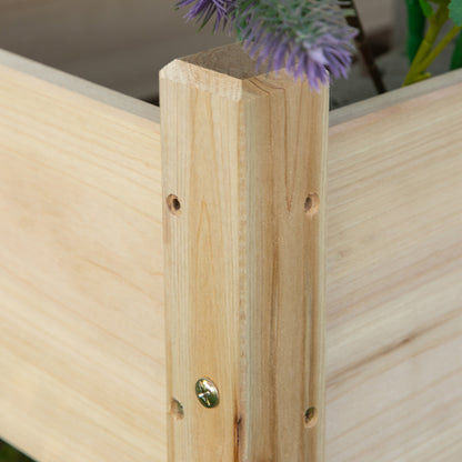 2-Tier Wooden Raised Urban Garden Bed Planter Table for Growing Plants Flowers Vegetables 86x85x72 cm Natural Wood