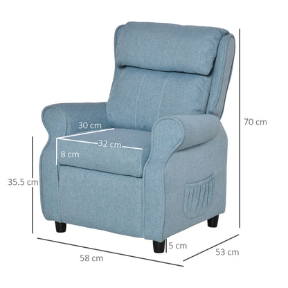 Children's Sofa Kids Couch Children's Armchair Chair Lounger adjustable with footrest for 3-5 years boys and girls Blue 58 x 53 x 70 cm