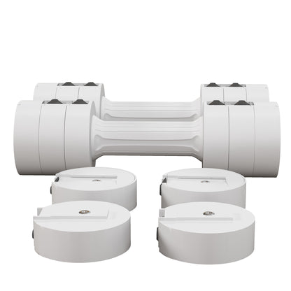 SPORTNOW 2 x 2.5 kg Dumbbells, Adjustable Weight Dumbbells, 1.1/1.8/2.5 kg per Dumbbell, Floor-Friendly Plastic Casing, for Women and Men, White