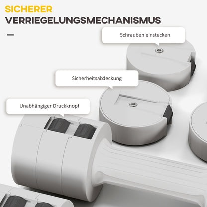 SPORTNOW 2 x 2.5 kg Dumbbells, Adjustable Weight Dumbbells, 1.1/1.8/2.5 kg per Dumbbell, Floor-Friendly Plastic Casing, for Women and Men, White