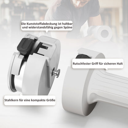 SPORTNOW 2 x 2.5 kg Dumbbells, Adjustable Weight Dumbbells, 1.1/1.8/2.5 kg per Dumbbell, Floor-Friendly Plastic Casing, for Women and Men, White