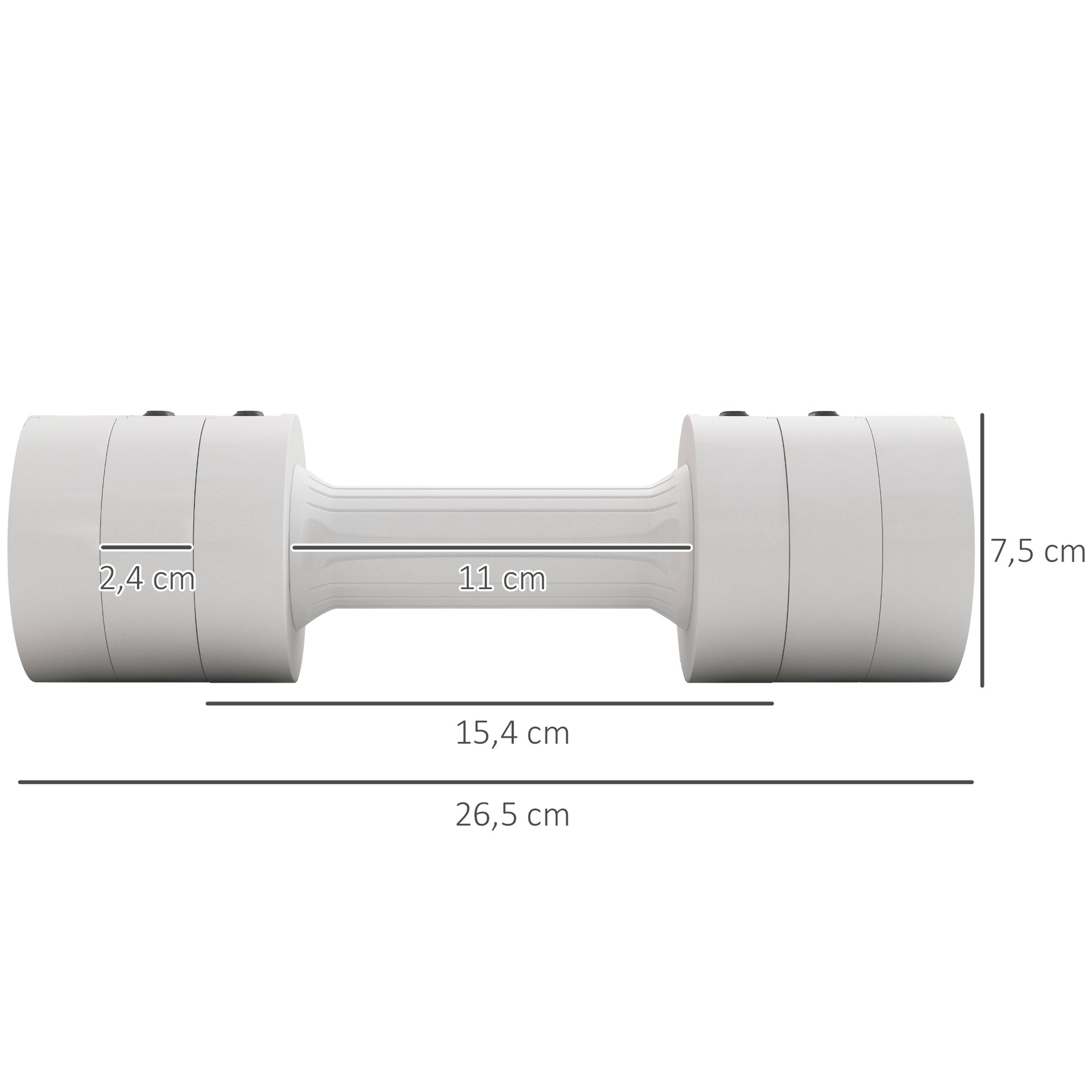 SPORTNOW 2 x 2.5 kg Dumbbells, Adjustable Weight Dumbbells, 1.1/1.8/2.5 kg per Dumbbell, Floor-Friendly Plastic Casing, for Women and Men, White