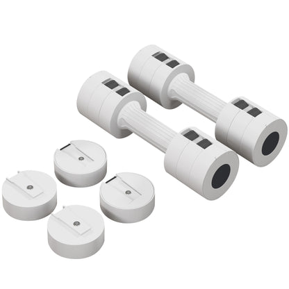 SPORTNOW 2 x 2.5 kg Dumbbells, Adjustable Weight Dumbbells, 1.1/1.8/2.5 kg per Dumbbell, Floor-Friendly Plastic Casing, for Women and Men, White