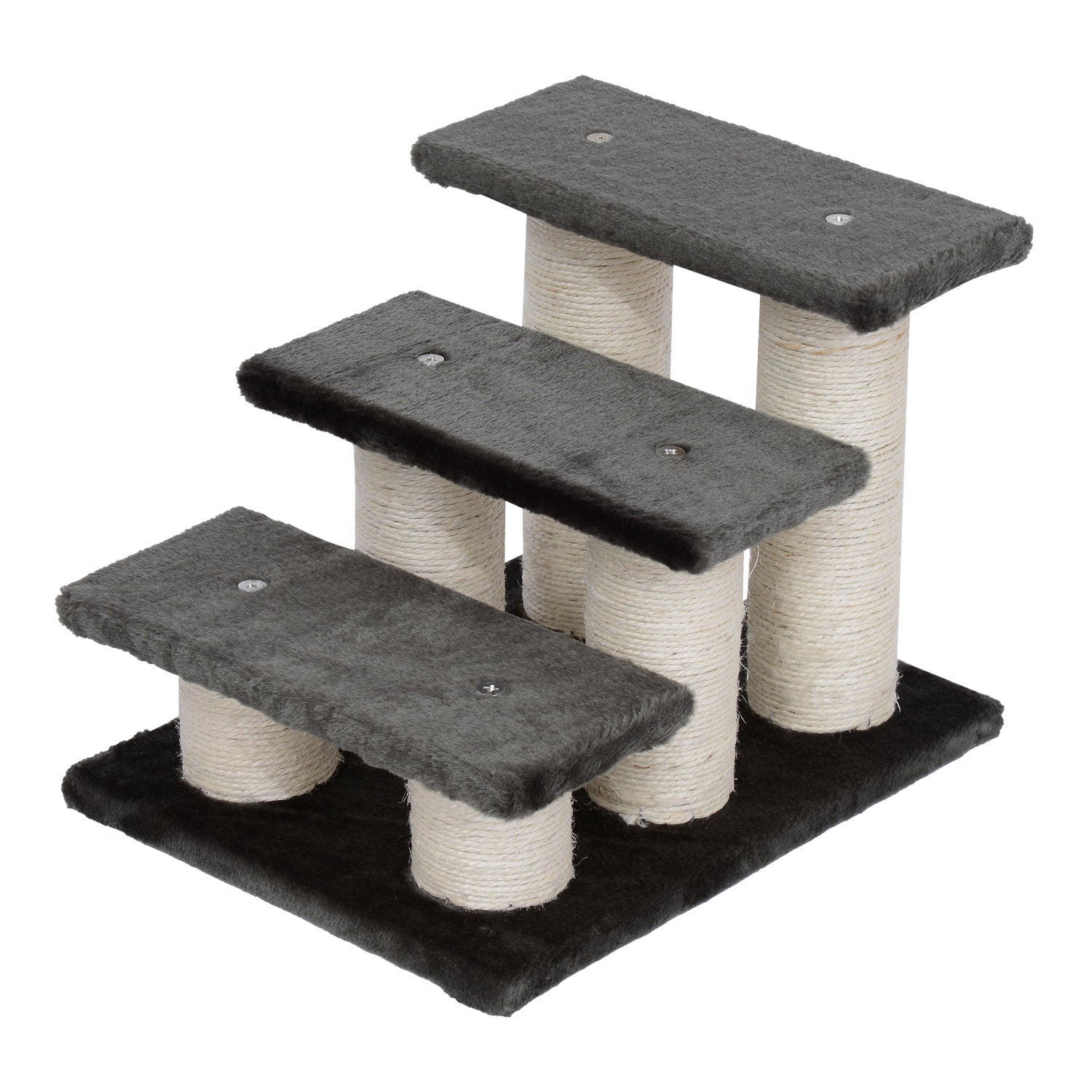 Pet Stairs 3 Steps 34 cm High Pet Stairs for Dogs Cats Cat Stairs Dog Ramp Entry Aid for Bed, Sofa, Couch Dark Gray