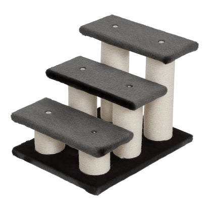 Pet Stairs 3 Steps 34 cm High Pet Stairs for Dogs Cats Cat Stairs Dog Ramp Entry Aid for Bed, Sofa, Couch Dark Gray