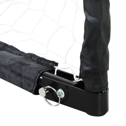 Soccer Goal 2-Piece Set Folding Soccer Goals with Metal Frame for Kids and Adults, Garden, 90 x 36 x 60 cm, Black