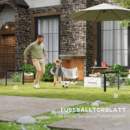 Soccer Goal 2-Piece Set Folding Soccer Goals with Metal Frame for Kids and Adults, Garden, 90 x 36 x 60 cm, Black