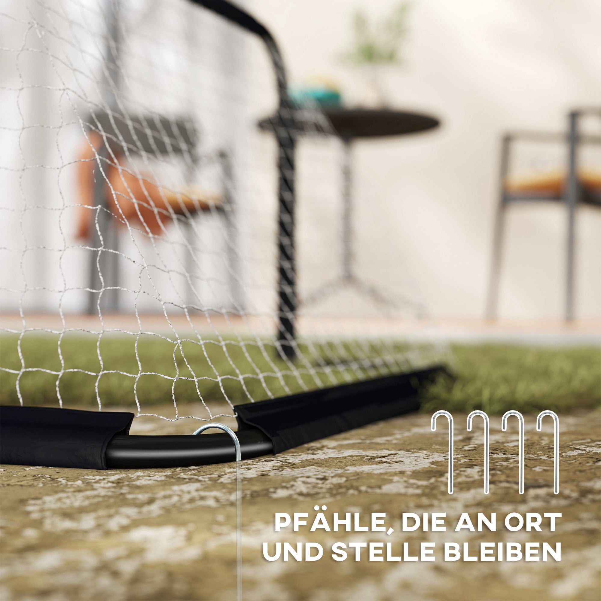 Soccer Goal 2-Piece Set Folding Soccer Goals with Metal Frame for Kids and Adults, Garden, 90 x 36 x 60 cm, Black