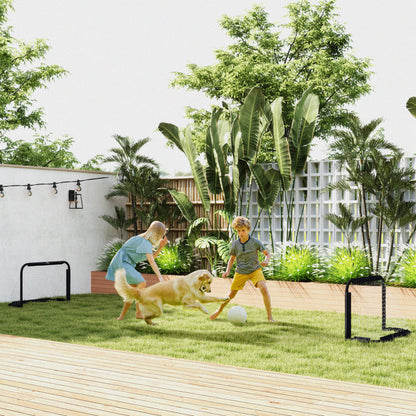 Soccer Goal 2-Piece Set Folding Soccer Goals with Metal Frame for Kids and Adults, Garden, 90 x 36 x 60 cm, Black