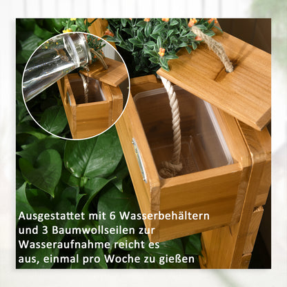 Raised Garden Bed, Wooden Planter Box with Self-Watering System Greenhouse Planter Box 79.5 x 49.5 x 80cm for Garden Balcony, Planter for Flowers, Plants, Fruits, Vegetables