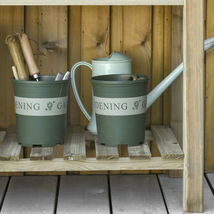 Raised Garden Bed with Shelf, Raised Herb Bed with Drainage Holes, Wooden Planter Box, Weather-Resistant Vegetable Bed, Garden Bed, Planting Bed for Garden, Balcony, Terrace, 91 x 51 x 76 cm, Green