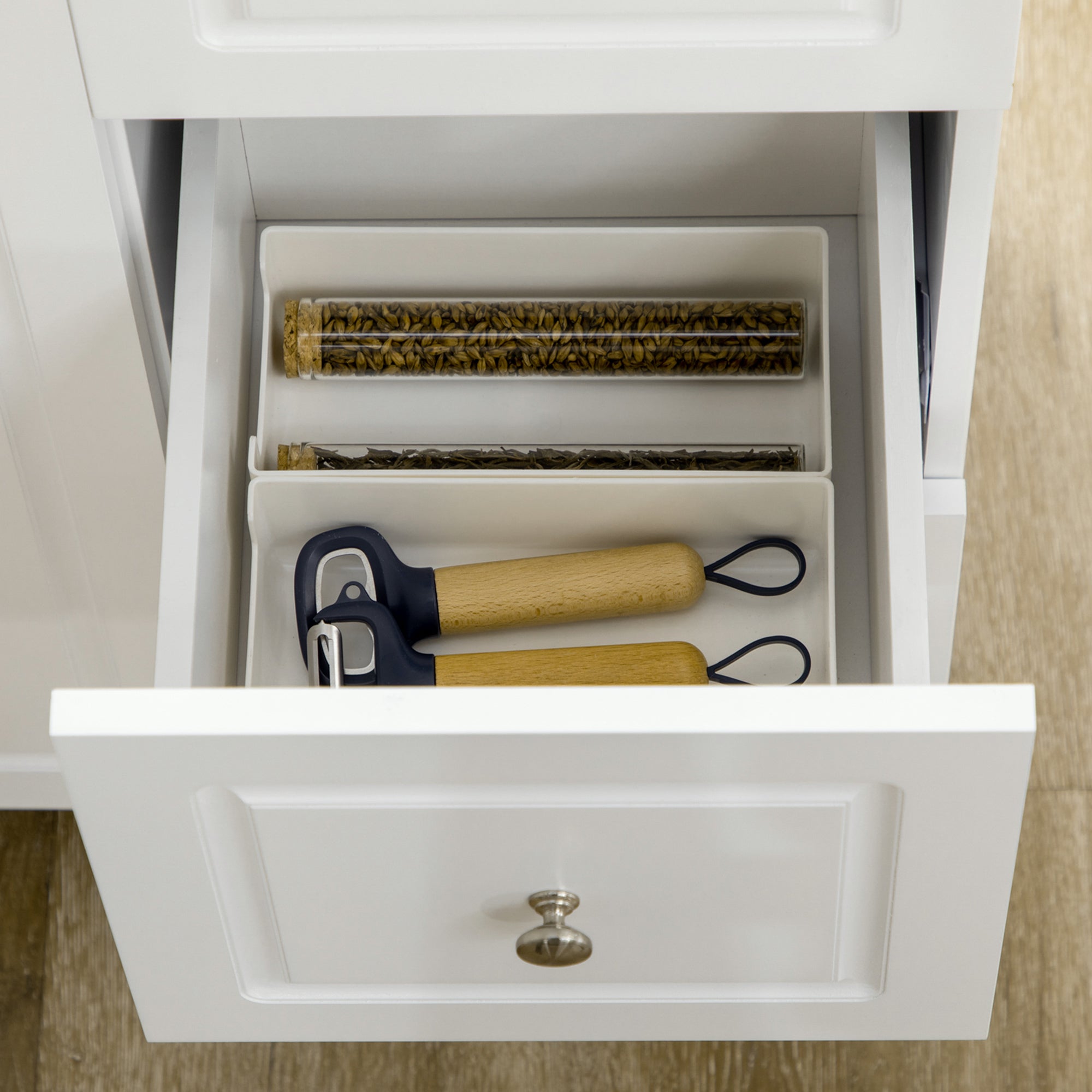 Kitchen Island Trolley with Foldable Multi-Storage Drawers 3 Drawers 1 Cupboard 2 Doors Dishcloth Holder and Spice Rack - White