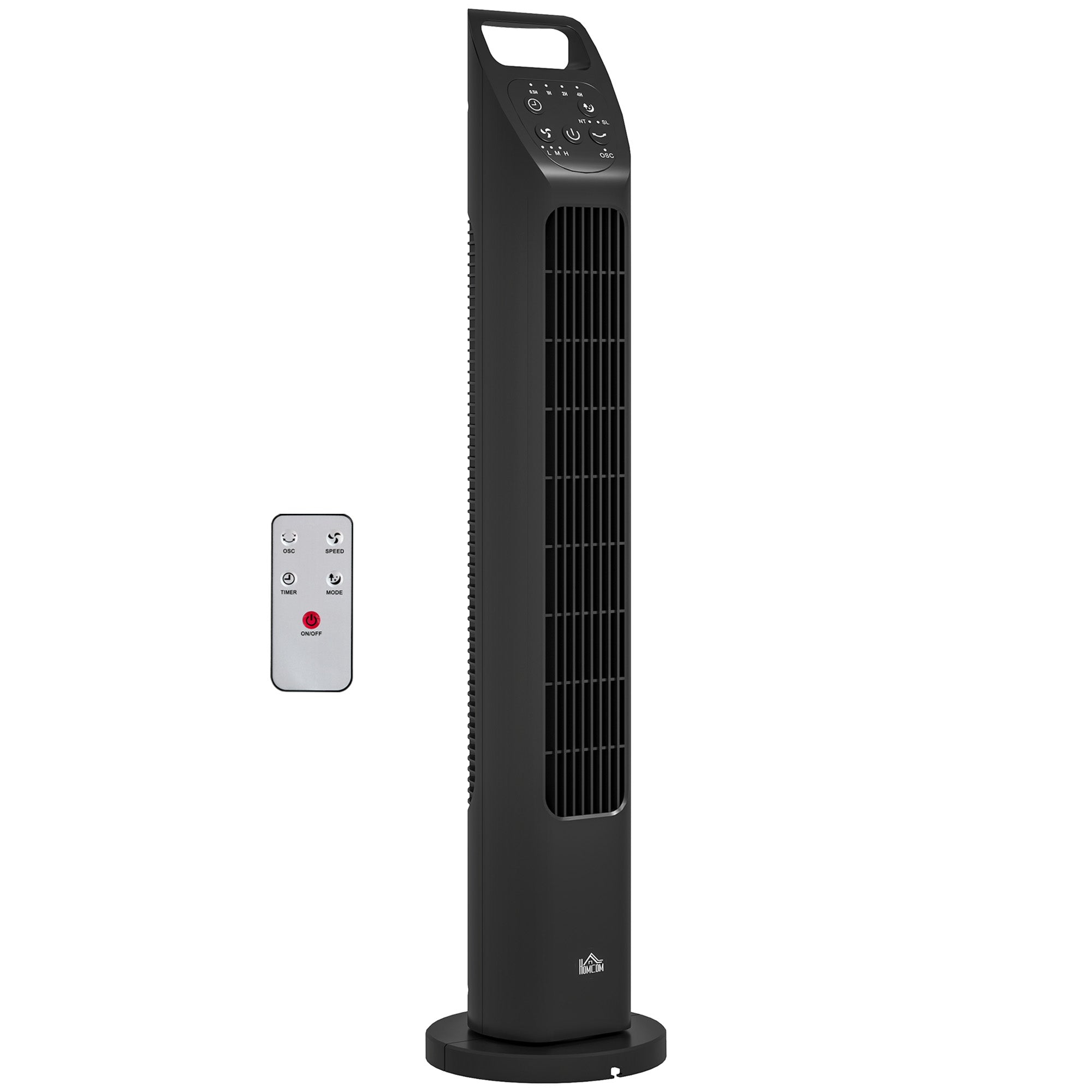 Tower Fan, Stand Fan with 3 Modes, Remote Control, 50W Fan with 4H Timer, 75° Oscillation, for Bedroom, Black