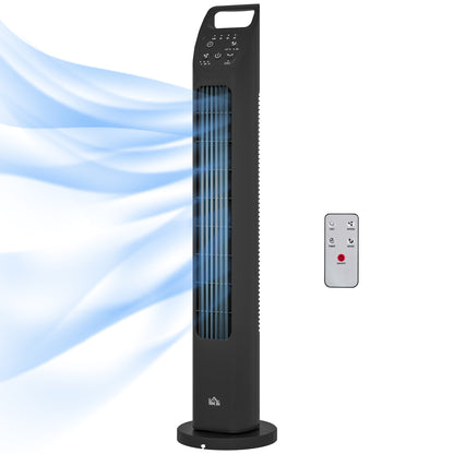 Tower Fan, Stand Fan with 3 Modes, Remote Control, 50W Fan with 4H Timer, 75° Oscillation, for Bedroom, Black