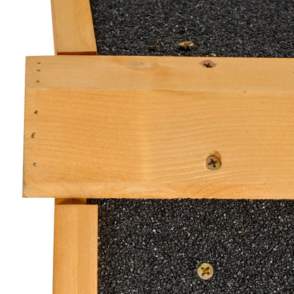 Rabbit Hutch Elevated Pet House Small Animal Hutch with Outdoor Run, Lockable Door Outdoor Wood-Metal Light Yellow 122 x 63 x 92 cm