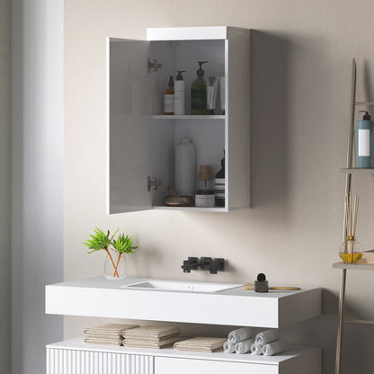 Bathroom Cabinet Wall Mounted Medicine Cabinet with Door, Adjustable Shelves 37.2 x 24.5 x 76.8 cm White